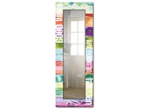 4055327169356 - Dekospiegel ARTLAND Gute Dinge werden passieren Spiegel Gr B H T 504 cm x 1404 cm x 16 cm bunt Dekospiegel Spiegel gerahmter Ganzkörperspiegel Wandspiegel mit Motivrahmen Landhaus