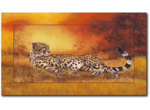 4055327187961 - Wandbild ARTLAND Gepard Bilder Gr B H 1164 cm x 664 cm Wandbild Wildtiere 1 St orange Kunstdrucke Bilder