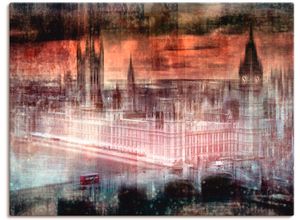 4055327190237 - Wandbild ARTLAND Digitale Kunst London Westminster II Bilder Gr B H 120 cm x 90 cm Leinwandbild Gebäude 1 St rot Bild Kunstdruck Kunstdrucke Bilder als Alubild Leinwandbild Wandaufkleber oder Poster in versch Größen