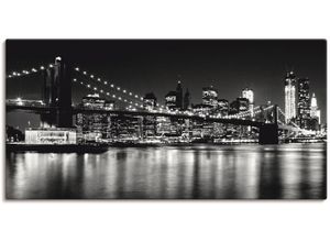 4055327190626 - Wandbild ARTLAND Nächtliche Skyline Manhattan I Bilder Gr B H 100 cm x 50 cm Leinwandbild Amerika 1 St schwarz Bild Kunstdruck Kunstdrucke Bilder als Alubild Leinwandbild Wandaufkleber oder Poster in versch Größen