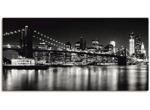 4055327190633 - Wandbild ARTLAND Nächtliche Skyline Manhattan I Bilder Gr B H 150 cm x 75 cm Leinwandbild Amerika 1 St schwarz Bild Kunstdruck Kunstdrucke Bilder als Alubild Leinwandbild Wandaufkleber oder Poster in versch Größen