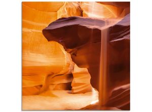 4055327191166 - Glasbild ARTLAND Antelope Canyon Sanddusche Bilder Gr B H 30 cm x 30 cm Glasbild Amerika quadratisch 1 St orange Bild Glasbild Glasbilder Bilder in verschiedenen Größen