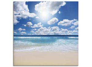 4055327252980 - Wandbild ARTLAND Großartige Strandlandschaft Bilder Gr B H 100 cm x 100 cm Leinwandbild Strand quadratisch 1 St blau Bild Metallbild Metallbilder Bilder als Alubild Leinwandbild Wandaufkleber oder Poster in versch Größen