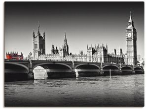 4055327259101 - Wandbild ARTLAND Houses of Parliament & Themse Bilder Gr B H 120 cm x 90 cm Leinwandbild Großbritannien 1 St schwarz Bild Kunstdruck Leinwandbild Kunstdrucke Bilder als Alubild Leinwandbild Wandaufkleber oder Poster in versch Größen