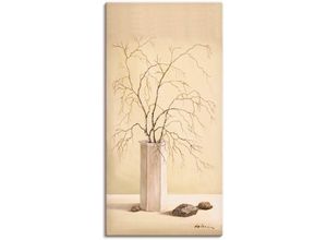 4055327288200 - Wandbild ARTLAND Birkenzweig Bilder Gr B H 30 cm x 60 cm Leinwandbild Vasen & Töpfe 1 St beige (naturfarben) Bild Poster Bilder als Alubild Leinwandbild Wandaufkleber oder in versch Größen
