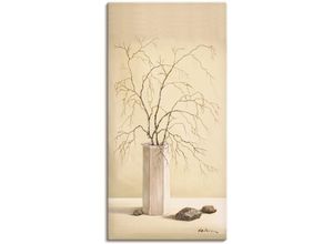 4055327288224 - Wandbild ARTLAND Birkenzweig Bilder Gr B H 50 cm x 100 cm Leinwandbild Vasen & Töpfe 1 St beige (naturfarben) Bild Poster Bilder als Alubild Leinwandbild Wandaufkleber oder in versch Größen