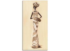 4055327290999 - Wandbild ARTLAND Afrikanerin - Kehrseite Bilder Gr B H 50 cm x 100 cm Leinwandbild Bilder von Frauen Hochformat 1 St beige (naturfarben) Kunstdrucke als Alubild Leinwandbild Wandaufkleber oder Poster in versch Größen