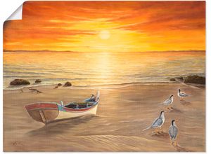 4055327292849 - Wandbild ARTLAND Möwen Bilder Gr B H 40 cm x 30 cm Poster Sonnenaufgang & -untergang 1 St braun Bild Metallbild Metallbilder Bilder als Alubild Leinwandbild Wandaufkleber oder Poster in versch Größen