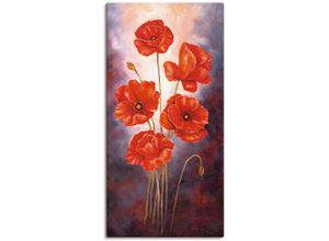 4055327294720 - Wandbild ARTLAND Mohn V Bilder Gr B H 50 cm x 100 cm Leinwandbild Blumen 1 St rot Bild Leinwandbild Kunstdrucke Bilder als Alubild Leinwandbild Wandaufkleber oder Poster in versch Größen