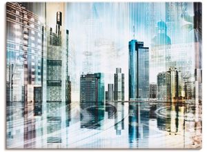 4055327311892 - Wandbild ARTLAND Frankfurt Skyline Abstrakte Collage Bilder Gr B H 120 cm x 90 cm Leinwandbild Deutschland 1 St blau Bild Kunstdruck Kunstdrucke Bilder als Leinwandbild Wandaufkleber oder Poster in versch Größen