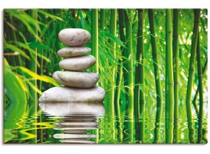 4055327324151 - Wandbild ARTLAND Balance Bilder Gr B H 80 cm x 60 cm Leinwandbild Zen 1 St grün Bild Kunstdruck Kunstdrucke Bilder als Leinwandbild Wandaufkleber oder Poster in versch Größen