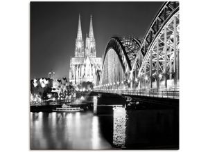 4055327332231 - Wandbild ARTLAND Köln Skyline Abstrakte Collage 19 Bilder Gr B H 100 cm x 100 cm Leinwandbild Brücken 1 St schwarz Bild Kunstdruck Leinwandbild Kunstdrucke Bilder als Leinwandbild Wandaufkleber oder Poster in versch Größen