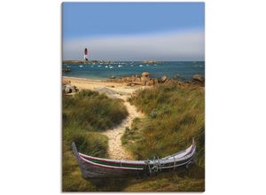 4055327371902 - Wandbild ARTLAND Das alte Boot in den Dünen Bilder Gr B H 60 cm x 80 cm Leinwandbild Küste 1 St grün Bild Kunstdruck Poster Bilder als Leinwandbild Wandaufkleber oder in versch Größen