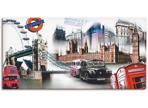 4055327397636 - Wandbild ARTLAND London Skyline Collage IV Bilder Gr B H 100 cm x 50 cm Leinwandbild Großbritannien 1 St bunt Bild Kunstdruck Kunstdrucke Bilder als Leinwandbild Wandaufkleber oder Poster in versch Größen