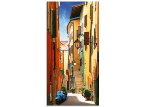 4055327416504 - Glasbild ARTLAND Altstadtgasse Riva del Garda Bilder Gr B H 30 cm x 60 cm Glasbild Architektonische Elemente Hochformat 1 St bunt Bild Glasbild Glasbilder Bilder in verschiedenen Größen
