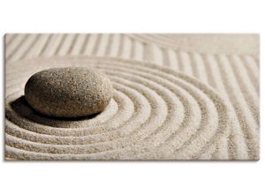 4055327420570 - Wandbild ARTLAND Mini Zen Garten - Sand Bilder Gr B H 100 cm x 50 cm Leinwandbild Zen Querformat 1 St beige (naturfarben) Bild Poster Bilder als Leinwandbild Wandaufkleber oder in versch Größen