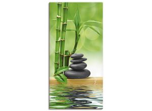 4055327421546 - Wandbild ARTLAND Spa Konzept Zen Basaltsteine Bilder Gr B H 50 cm x 100 cm Leinwandbild Zen Hochformat 1 St grün Bild Poster Bilder als Leinwandbild Wandaufkleber oder in versch Größen