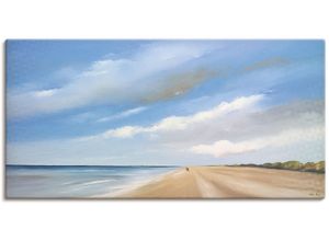 4055327431910 - Wandbild ARTLAND Am Strand entlang III Bilder Gr B H 100 cm x 50 cm Leinwandbild Strand 1 St blau Bild Kunstdruck Kunstdrucke Bilder als Leinwandbild Wandaufkleber oder Poster in versch Größen