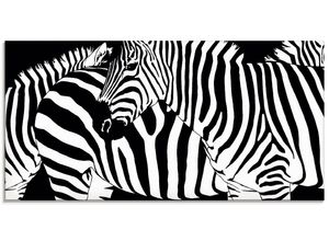 4055327442824 - Glasbild ARTLAND Zebrastreifen Bilder Gr B H 60 cm x 30 cm Glasbild Wildtiere Querformat 1 St schwarz Bild Glasbild Glasbilder Bilder in verschiedenen Größen