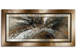 4055327444026 - Wandbild ARTLAND Gold Abstrakt 1 Bilder Gr B H 150 cm x 75 cm Leinwandbild Gegenstandslos 1 St braun Bild Metallbild Metallbilder Bilder als Alubild Leinwandbild Wandaufkleber oder Poster in versch Größen