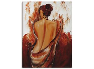 4055327454957 - Wandbild ARTLAND Frau in rot Bilder Gr B H 60 cm x 80 cm Leinwandbild Frau Hochformat 1 St rot Bild Poster Bilder als Leinwandbild Wandaufkleber oder in versch Größen