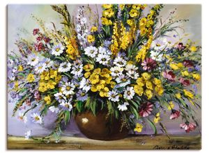 4055327459235 - Wandbild ARTLAND Herrlichkeit von Gänseblümchen Bilder Gr B H 80 cm x 60 cm Leinwandbild Blumen Querformat 1 St bunt Bild Poster Bilder als Leinwandbild Wandaufkleber oder in versch Größen