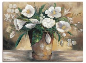 4055327460514 - Wandbild ARTLAND Combination der Reinheit I Bilder Gr B H 80 cm x 60 cm Leinwandbild Blumen Querformat 1 St weiß Bild Poster Bilder als Leinwandbild Wandaufkleber oder in versch Größen