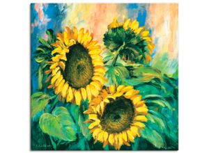 4055327475808 - Wandbild ARTLAND Sonnenblumen II Bilder Gr B H 70 cm x 70 cm Leinwandbild Blumen quadratisch 1 St gelb Bild Leinwandbild Kunstdrucke Bilder als Leinwandbild Wandaufkleber oder Poster in versch Größen