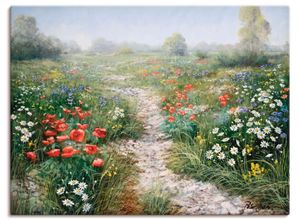 4055327482875 - Wandbild ARTLAND Dichte der Natur grün Bilder B H 120cm x 90cm Leinwandbild Blumenwiese Querformat Canvas Leinwand als Leinwandbild Poster Wandaufkleber in verschied Größen B120cm H90cm