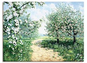 4055327483469 - Wandbild ARTLAND Frühling I Bilder Gr B H 80 cm x 60 cm Leinwandbild Vier Jahreszeiten Querformat 1 St grün Bild Poster Bilder als Leinwandbild Wandaufkleber oder in versch Größen