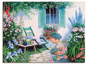 4055327483841 - Wandbild ARTLAND Ein schöner Platz Bilder Gr B H 40 cm x 30 cm Leinwandbild Garten Querformat 1 St bunt Bild Poster Bilder als Leinwandbild Wandaufkleber oder in versch Größen