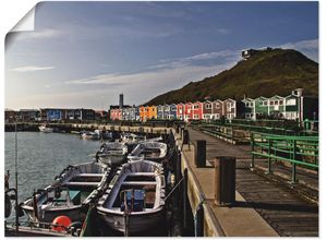 4055327518802 - Wandbild ARTLAND Hafen Helgoland Bilder Gr B H 60 cm x 45 cm Poster Europa 1 St blau Bild Kunstdruck Leinwandbild Kunstdrucke Bilder als Leinwandbild Wandaufkleber oder Poster in versch Größen