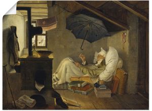 4055327542616 - Wandbild ARTLAND Der arme Poet 1839 Bilder Gr B H 80 cm x 60 cm Poster Mann 1 St braun Bild Poster Bilder als Leinwandbild Wandaufkleber oder in versch Größen