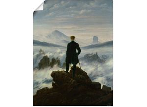 4055327553407 - Wandbild ARTLAND Der Wanderer über dem Nebelmeer Um 1818 Bilder Gr B H 60 cm x 80 cm Poster Mann 1 St blau Bild Leinwandbild Kunstdrucke Bilder als Leinwandbild Wandaufkleber oder Poster in versch Größen