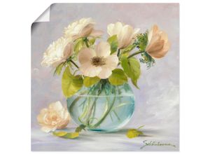 4055327595650 - Wandbild ARTLAND Gelbe Windröschen Bilder Gr B H 40 cm x 40 cm Poster Blumen quadratisch 1 St grau Bild Poster Bilder als Leinwandbild Wandaufkleber oder in versch Größen