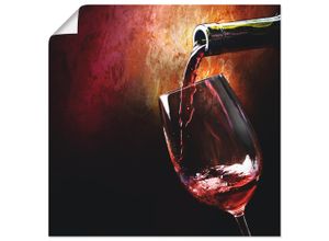 4055327614344 - Wandbild ARTLAND Wein - Rotwein Bilder Gr B H 40 cm x 40 cm Poster Getränke quadratisch 1 St rot Bild Metallbild Metallbilder Bilder als Alubild Leinwandbild Wandaufkleber oder Poster in versch Größen