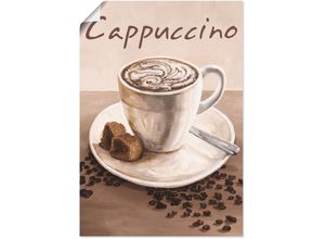 4055327641296 - Wandbild ARTLAND Cappuccino - Kaffee Bilder Gr B H 50 cm x 70 cm Poster Kaffee Bilder Hochformat 1 St beige (naturfarben) Kunstdrucke als Alubild Leinwandbild Wandaufkleber oder Poster in versch Größen