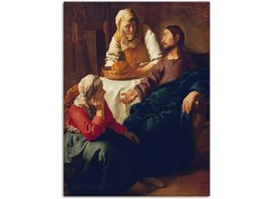 4055327654555 - Wandbild ARTLAND Christus im Hause von Martha und Maria Bilder Gr B H 90 cm x 120 cm Leinwandbild Religion 1 St braun Bild Leinwandbild Kunstdrucke Bilder als Leinwandbild Wandaufkleber oder Poster in versch Größen