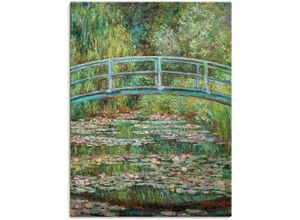 4055327655545 - Wandbild ARTLAND Japanische Brücke 1899 Bilder Gr B H 60 cm x 80 cm Leinwandbild Gewässer 1 St grün Bild Poster Bilder als Leinwandbild Wandaufkleber oder in versch Größen