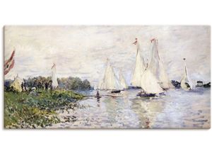 4055327683920 - Wandbild ARTLAND Regatta in Argenteuil 1874 Bilder Gr B H 100 cm x 50 cm Leinwandbild Gewässer 1 St weiß Bild Leinwandbild Kunstdrucke Bilder als Leinwandbild Wandaufkleber oder Poster in versch Größen