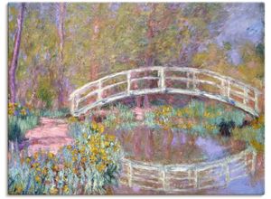 4055327691888 - Wandbild ARTLAND Brücke in Monets Garten Bilder Gr B H 80 cm x 60 cm Leinwandbild Gewässer 1 St blau Bild Poster Bilder als Leinwandbild Wandaufkleber oder in versch Größen