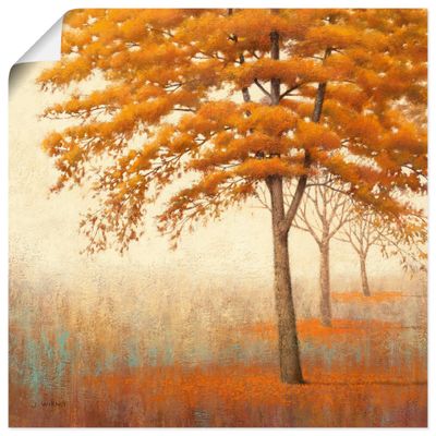 4055327727723 - Wandbild ARTLAND Herbst Baum I Bilder Gr B H 40 cm x 40 cm Poster Bäume quadratisch 1 St orange Bild Leinwandbild Kunstdrucke Bilder als Leinwandbild Wandaufkleber oder Poster in versch Größen