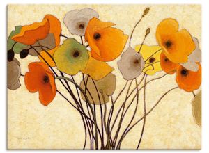 4055327744454 - Wandbild ARTLAND Kürbismohn I Bilder Gr B H 80 cm x 60 cm Leinwandbild Blumen Querformat 1 St orange Bild Poster Bilder als Leinwandbild Wandaufkleber oder in versch Größen