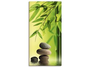 4055327782074 - Wandbild ARTLAND Spa Stillleben Bilder Gr B H 50 cm x 100 cm Leinwandbild Zen Hochformat 1 St grün Bild Poster Bilder als Leinwandbild Wandaufkleber oder in versch Größen