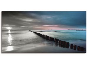 4055327787260 - Wandbild ARTLAND Ostsee mit Sonnenaufgang s w Bilder Gr B H 100 cm x 50 cm Leinwandbild Gewässer Querformat 1 St blau Bild Leinwandbild Kunstdrucke Bilder als Leinwandbild Wandaufkleber oder Poster in versch Größen