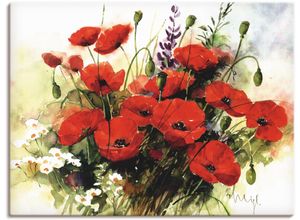 4055327814904 - Wandbild ARTLAND Blumen Zusammenstellung III Bilder Gr B H 80 cm x 60 cm Leinwandbild Blumen 1 St rot Bild Kunstdruck Kunstdrucke Bilder als Leinwandbild Wandaufkleber oder Poster in versch Größen