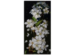 4055327847025 - Glasbild ARTLAND Baumblüte Bilder Gr B H 30 cm x 60 cm Glasbild Blumen Hochformat 1 St schwarz Bild Glasbild Glasbilder Bilder in verschiedenen Größen