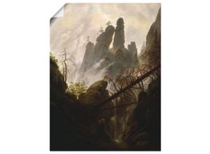 4055327852586 - Wandbild ARTLAND Felsenschlucht 1822 23 Bilder Gr B H 45 cm x 60 cm Poster Felsen Hochformat 1 St grün Bild Leinwandbild Kunstdrucke Bilder als Leinwandbild Wandaufkleber oder Poster in versch Größen