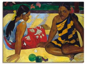 4055327898638 - Wandbild ARTLAND Zwei Frauen auf Tahiti 1892 Bilder Gr B H 80 cm x 60 cm Leinwandbild Frau Querformat 1 St bunt Bild Poster Bilder als Leinwandbild Wandaufkleber oder in versch Größen