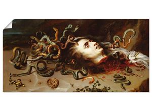 4055327949064 - Wandbild ARTLAND Das Haupt der Medusa Bilder Gr B H 60 cm x 30 cm Poster klassische Fantasie Querformat 1 St grau Bild Poster Bilder als Leinwandbild Wandaufkleber oder in versch Größen